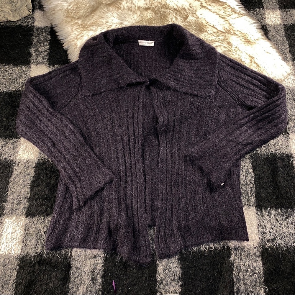 Stambecco Italy mohair wool open front cardigan sweater L women’s